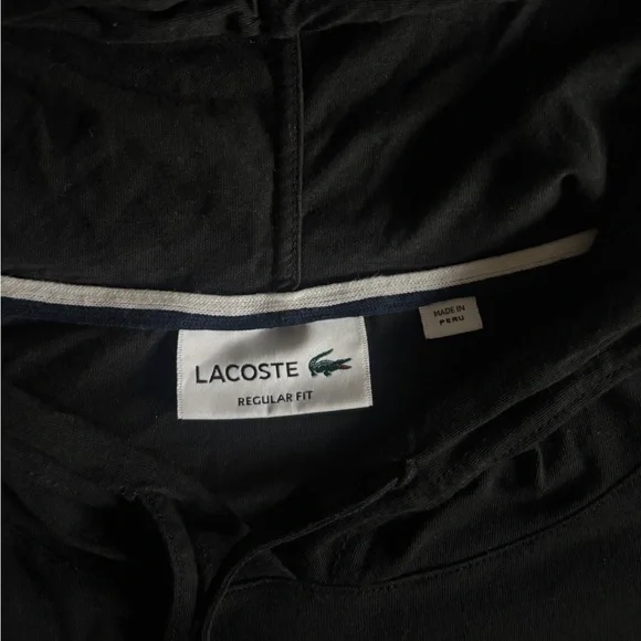 Lacoste Men's Big Fit Hooded T-Shirt long Sleeve Black 3XL - Picture 5 of 7